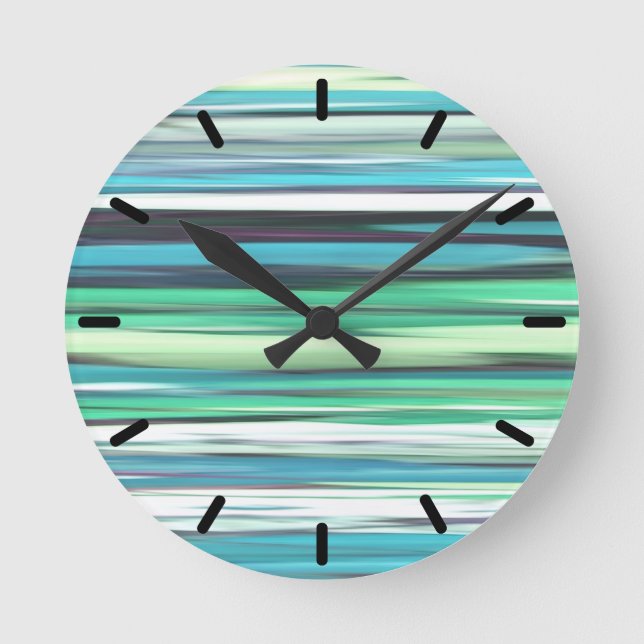 Reloj Redondo Mediano Abstract #2: Aqua blue green blur (Anverso)