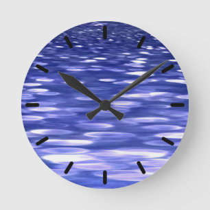 Reloj Redondo Mediano Abstract #3: Blue shimmer