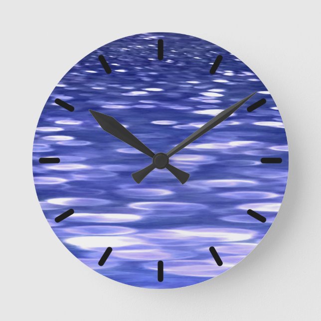 Reloj Redondo Mediano Abstract #3: Blue shimmer (Anverso)