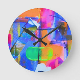 Reloj Redondo Mediano Abstract Background Colorful