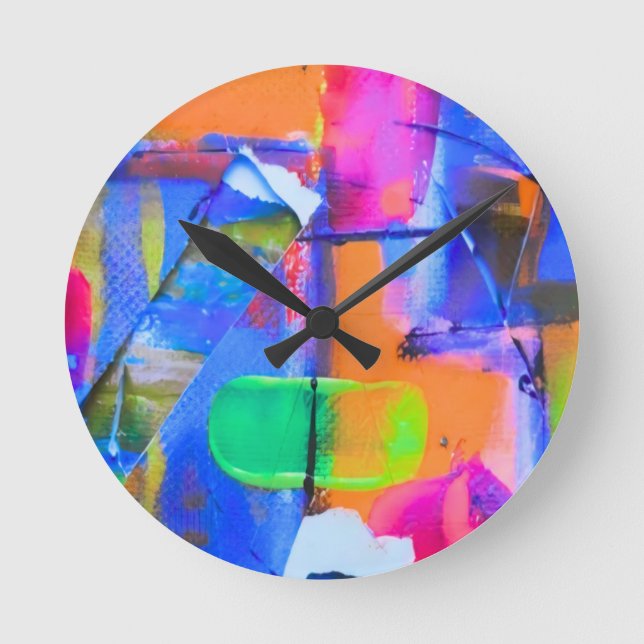 Reloj Redondo Mediano Abstract Background Colorful (Anverso)