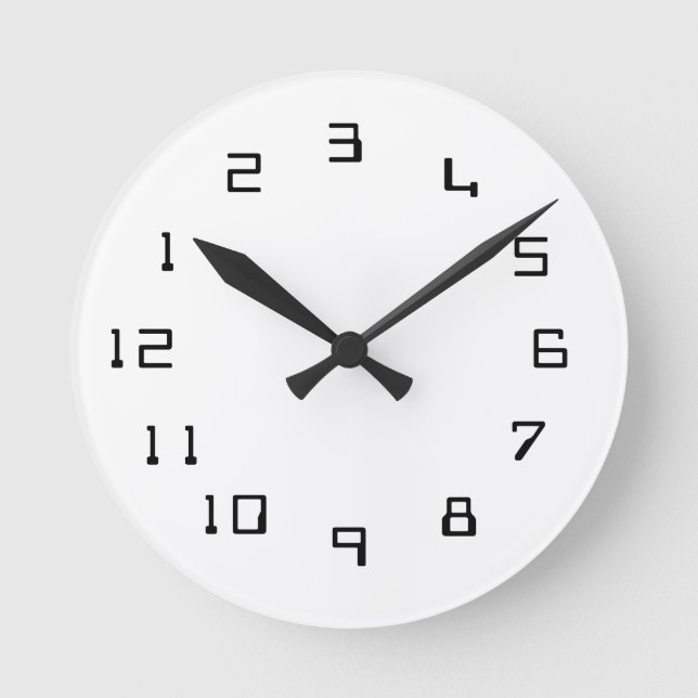 Reloj Redondo Mediano Abstract clock, numbers changed. (Anverso)