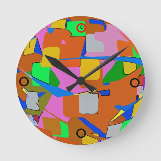 Reloj Redondo Mediano Abstract Colors (Anverso)