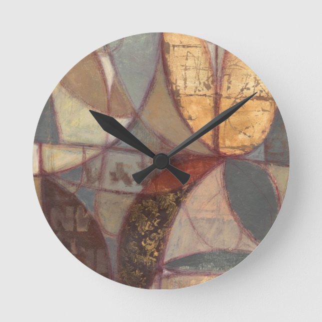 Reloj Redondo Mediano Abstract Floral Leaf Painting by Norman Wyatt (Anverso)
