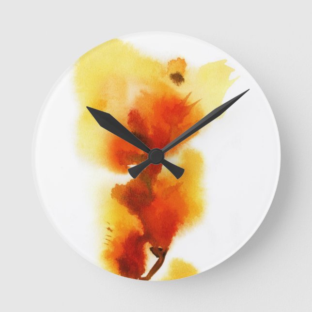 Reloj Redondo Mediano Abstract floral watercolor paintings 2 (Anverso)
