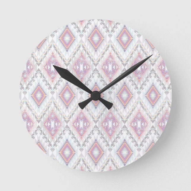 Reloj Redondo Mediano Abstract Geometric Aztec Pattern (Anverso)