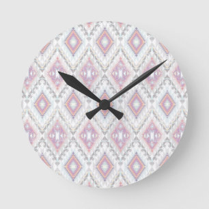 Reloj Redondo Mediano Abstract Geometric Aztec Pattern