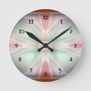 Reloj Redondo Mediano Abstract green and red pattern