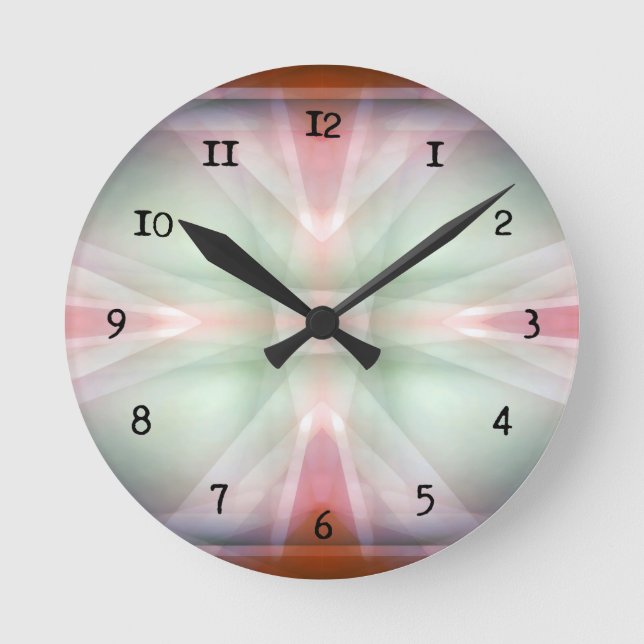 Reloj Redondo Mediano Abstract green and red pattern (Anverso)