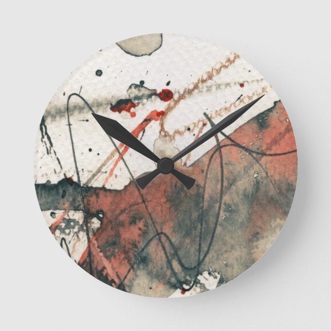 Reloj Redondo Mediano Abstract grunge background, ink texture. 5 (Anverso)