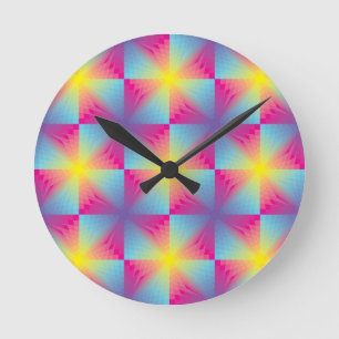Reloj Redondo Mediano Abstract square vector mosaic