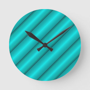 Reloj Redondo Mediano Abstract Tubes en Verde azulado