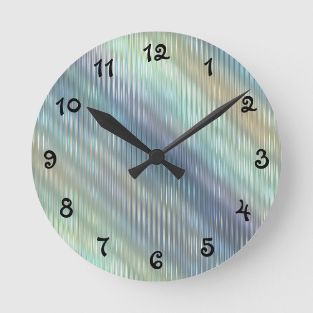 Reloj Redondo Mediano Abstracto Pastel Suave (Anverso)
