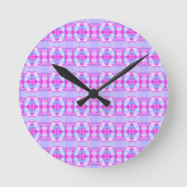 Reloj Redondo Mediano Abstracto Surfing Hot Pink Purple