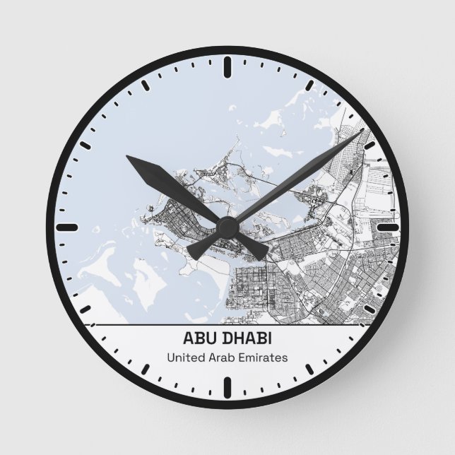 Reloj Redondo Mediano Abu Dhabi Clock City Line Art (Anverso)