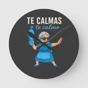 Reloj Redondo Mediano Abuela mexicana divertida en español