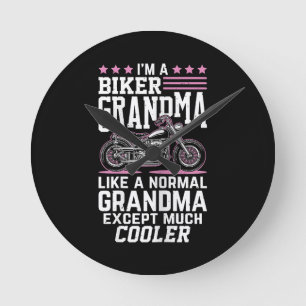 Reloj Redondo Mediano Abuela Motera - Abuela en Motocicleta Abuela Moter