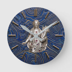 Reloj Redondo Mediano Abundia 3 D Buena Fortuna + Prosperidad Lapis