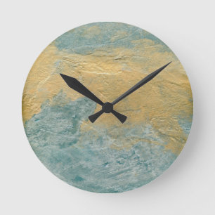 Reloj Redondo Mediano Acabado de imitación turquesa de cobre