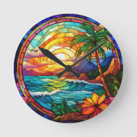 acantilados tropicales arte de cristal manchado