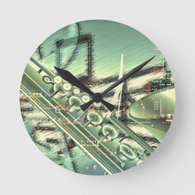 Reloj Redondo Mediano Accesorios de diseño de música saxofónica - person (Anverso)