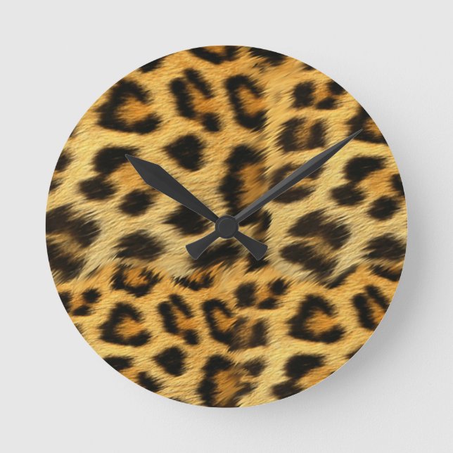 Reloj Redondo Mediano Accesorios de impresión de piel de leopardo realis (Anverso)