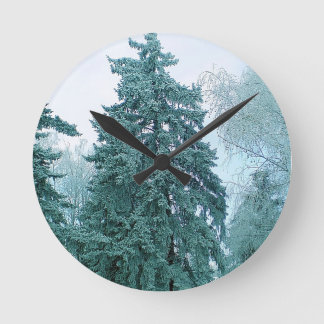 Reloj Redondo Mediano Aceite de invierno con nieve