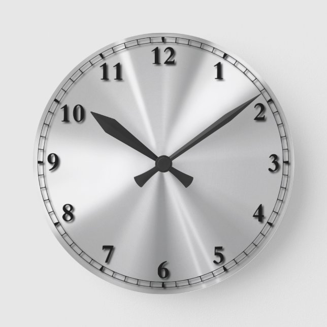 Reloj Redondo Mediano Acero inoxidable (Anverso)