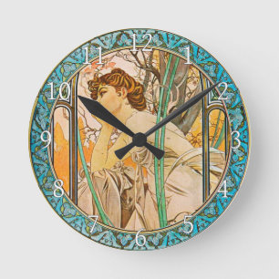 Reloj Redondo Mediano Acrylic Wall Clock Art Nouveau Alphonse Mucha 21