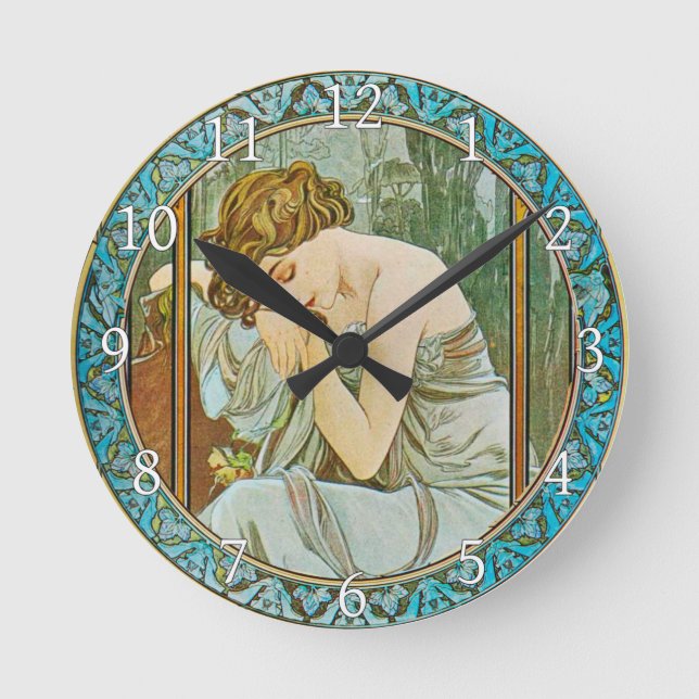 Reloj Redondo Mediano Acrylic Wall Clock Art Nouveau Alphonse Mucha 22 (Anverso)