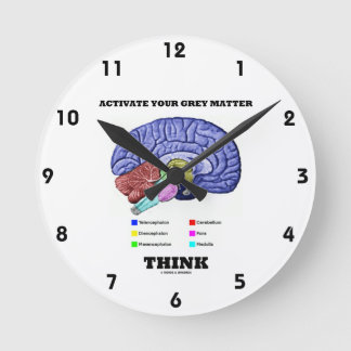 Reloj Redondo Mediano Activa tu pensamiento sobre la materia gris (cereb