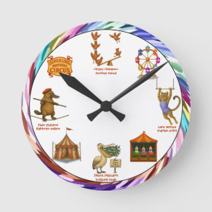 Reloj Redondo Mediano Actos del Circo Hermanos Dingaling