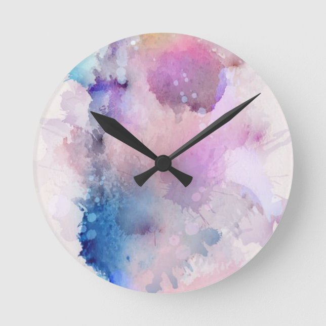Reloj Redondo Mediano Acuarela (Anverso)