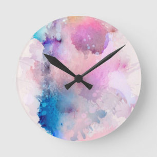Reloj Redondo Mediano Acuarela