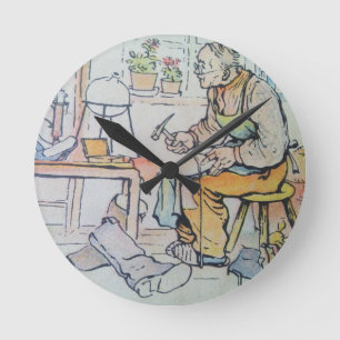 Reloj Redondo Mediano Acuarela de la antigüedad del negocio de la