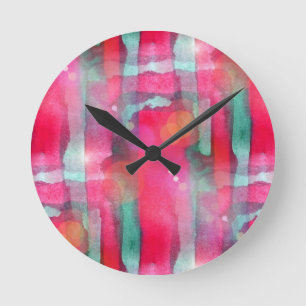 Reloj Redondo Mediano Acuarela pintada extracto del resplandor de Sun