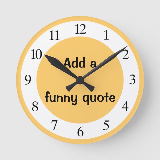 Reloj Redondo Mediano Add a funny quote clock (Anverso)