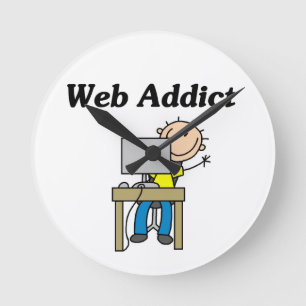 Reloj Redondo Mediano Adicto a la Web