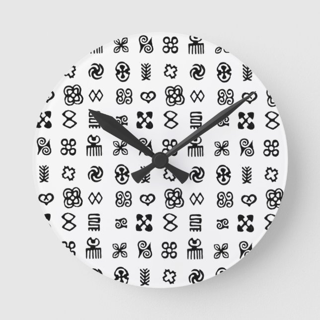 Reloj Redondo Mediano Adinkra African Symbols (Anverso)