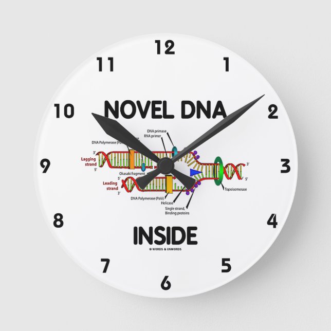 Reloj Redondo Mediano ADN novedoso en el interior (humor de la biología  (Anverso)