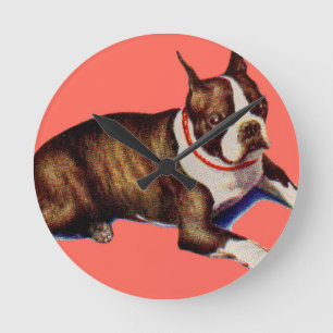 Reloj Redondo Mediano adorable Boston terrier