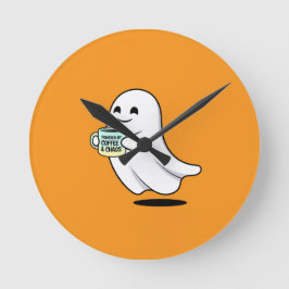 Reloj Redondo Mediano Adorable Ghost Cute Halloween Illustration