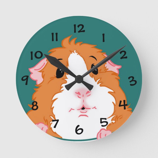 Reloj Redondo Mediano Adorable Guinea Pig Clock (Anverso)