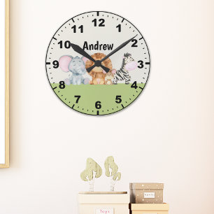 Reloj Redondo Mediano Adorable Jungle Animals Kids