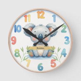 Reloj Redondo Mediano Adorable Koala Wall Clock
