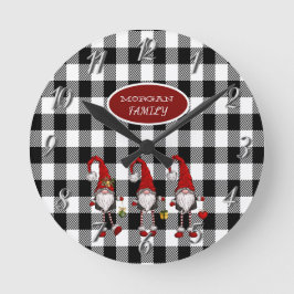 Reloj Redondo Mediano Adorables Gnomo Lindos Cuadro de Búfalo