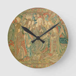 Reloj Redondo Mediano Adoración del niño de Cristo (tapicería)