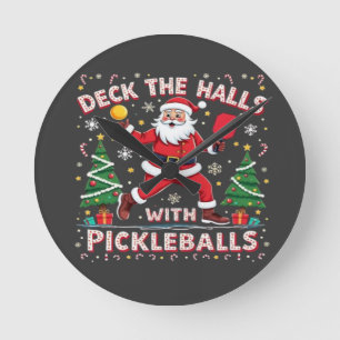 Reloj Redondo Mediano Adorna Los Pasillos Con Pickleballs 