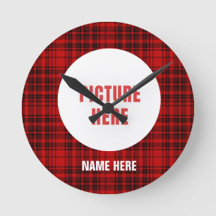 RELOJ REDONDO MEDIANO ADORNOS NAVIDEÑOS PERSONALIZADOS ESTAMPADO DE CUAD