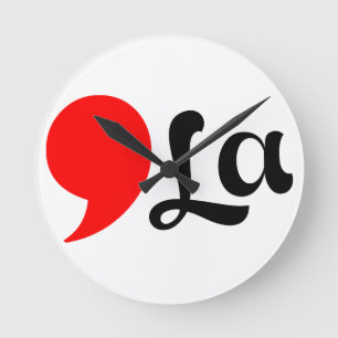 Reloj Redondo Mediano afligida Comma La Funny